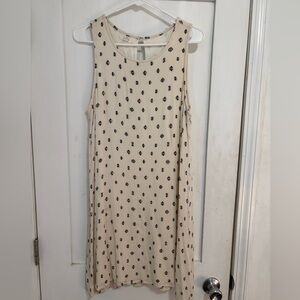 Maurices Cream and Black Patterned Midi Dress